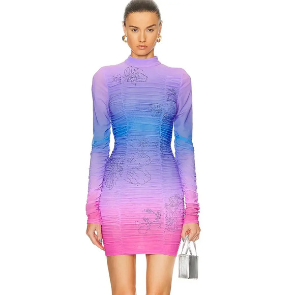 ROCOCO SAND Blake Mini Dress Pink and Purple Crystals NEW NWT! - Picture 1 of 7